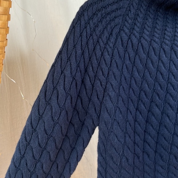 Theory blue felted mock neck wool blend Navy Cashmere blend - Picture 11 of 12